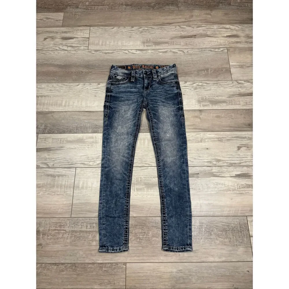 Rock Revival mid rise ankle skinny jeans size 25
